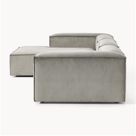 ElegantEdge 3 Seater Corduroy Grey L Shaped Sofa – Nestroots