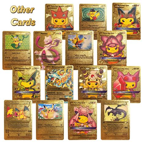 Buy 55 Pcs Gold Cards Vmax Rare GX Golden Card Packs Gold Foil TCG ...