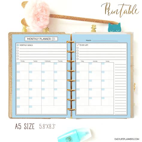 A5 Planner Printables