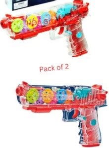 hda group Kids Transparent Gear Gun Musical & Light (Pack of 2) - Kids ...