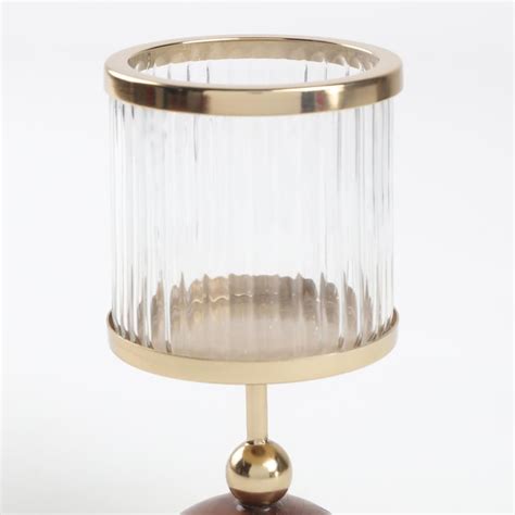 Buy Splendid Dastkari Glass Hurricane Candle Holder from Home Centre at ...