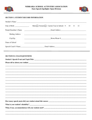 Fillable Online NHS Activity Forms/Fees - Norfolk Nebraska Fax Email ...