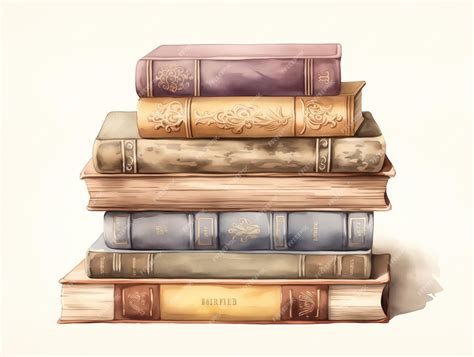 Premium Photo | Watercolor Old Books illustration