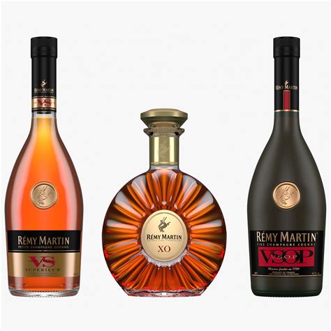Remy Martin Cognac VS VSOP XO Bottles 3D Model $59 - .obj .max .fbx .3ds - Free3D
