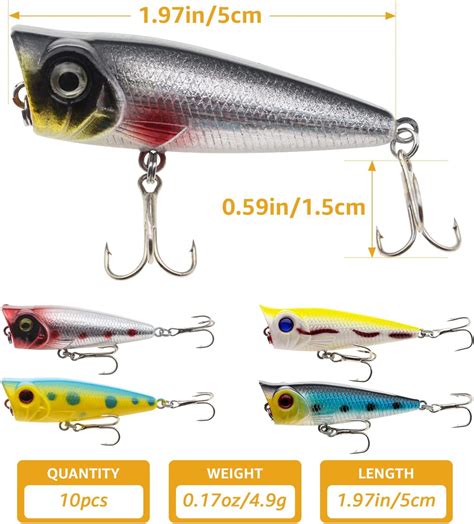 Buy Fishing Lures, Minnow Popper Crank Baits Pencil Bass Trout Fishing ...