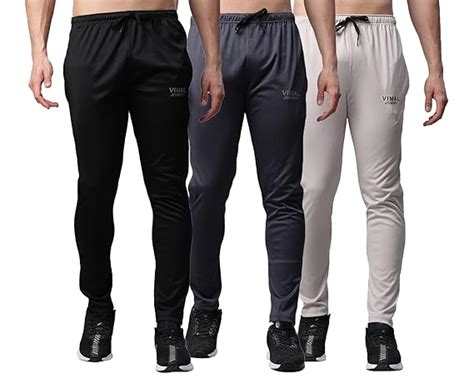 Mack Jonney Men Low Rise Ddry Solid Lycra Multicolor Trackpants (Pack ...