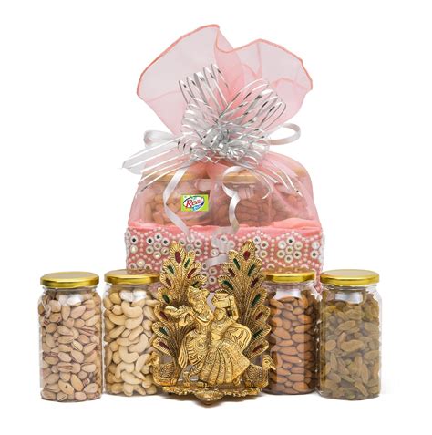 VT REAL NUTRI Dry Fruit & RadhaKrishna home Decor show piece Pink Gift ...