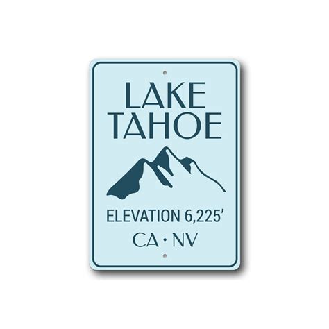 Lake Tahoe Elevation Sign, Lake House Sign, Cabin Decor, Lake Tahoe ...