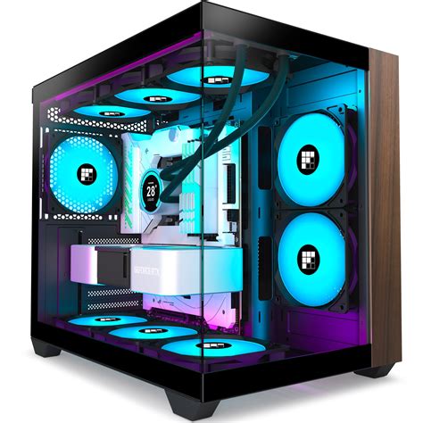 Buy FOIFKINPC Case -Walnut front panel, Pre-Installed 3 PWM ARGB Fan ...