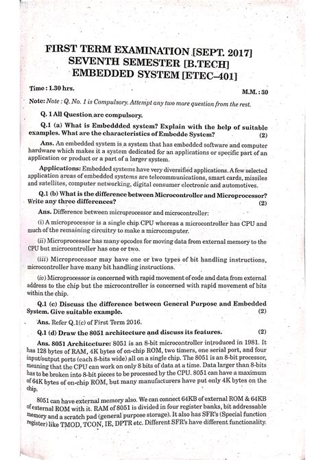 Es 2017 first and end term - Embedded system - IPU - Studocu
