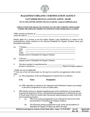 Rajasthan State Organic Certification Agency - Fill Online, Printable ...