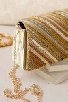 Buy Gold Embroidery Farnama Embellished Clutch With Sling by The Purple ...