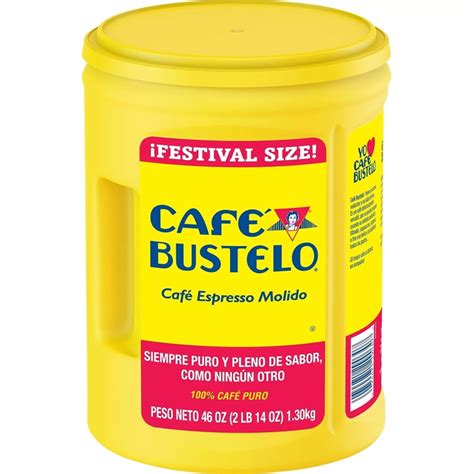 Cafe Bustelo Dark Roast Ground Coffee, Espresso Flavor, 46 oz Canister ...