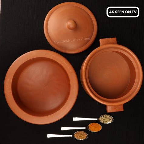 Swadeshi Blessings Exclusive Range Unglazed Clay Handi/Hot Case/Earthe