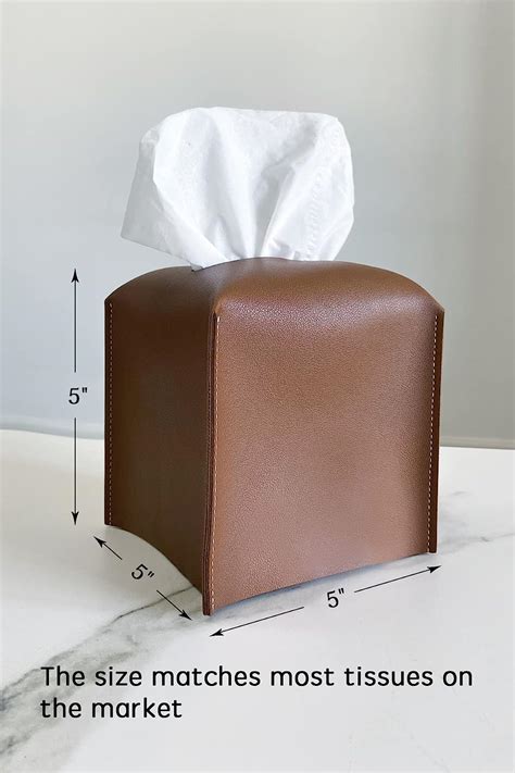 Buy Borio Tissue Box Cover, [Refined] Modern PU Leather Square Tissue ...