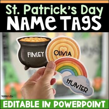 March St. Patrick's Day Spring Name Tags for Bulletin Board Desk Cubby ...