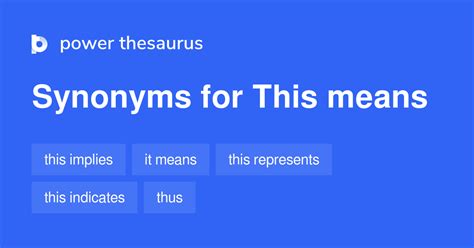 THIS MEANS Synonyms: 248 Similar Words & Phrases