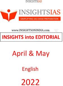 March And April 2022 Current Affairs By Insight IAS In English For ...