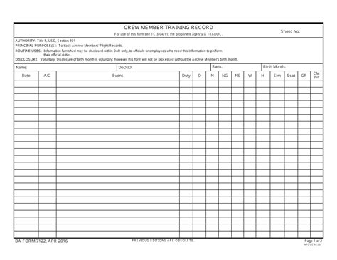 DA Form 7122 - Fill Out, Sign Online and Download Fillable PDF ...