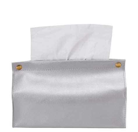 Tissue Box Cover - PU Leather Rectangular Tissue Box Holder - Modern ...