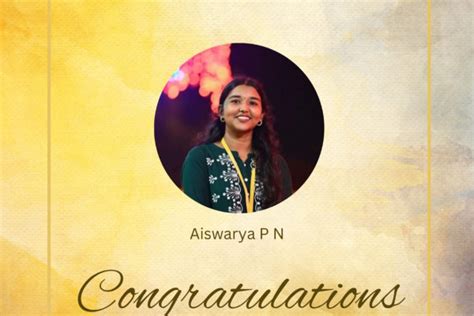 Ms Aiswarya P N bags tenth rank in the MG University Degree Examination ...
