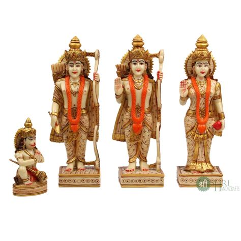 Buy INDICAST Ram Darbar Statue, 25cm Hand Painted Ramdarbar Idol, Lord ...