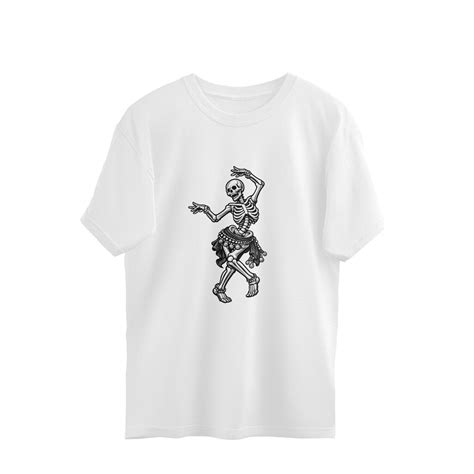 Oversized T-shirt - Dancing Skeleton Graphic Tee – Unleavables