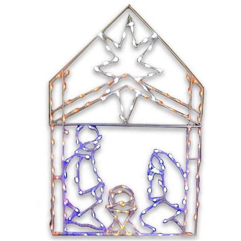 Queens of Christmas NAT-LED-5.5 5.5 ft. Iron Frame Nativity Scene with ...