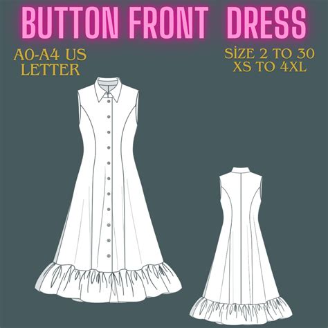 Image result for Button Front Dress Free Patterns