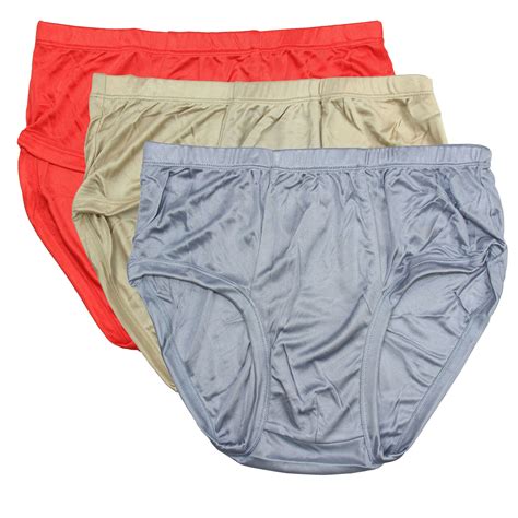 Knit Pure Silk Men'S Briefs Underwear (Pack of 3) Solid Brief US Size M ...