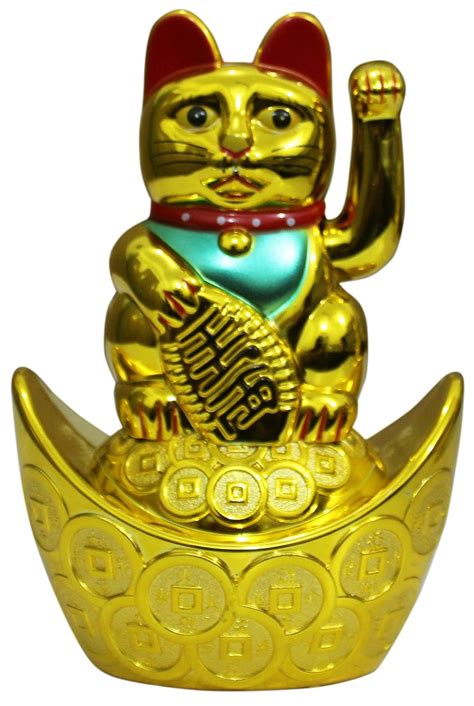Lucky Chinese Money Cat with Waving Paw - Good Fortune/Good Luck ...