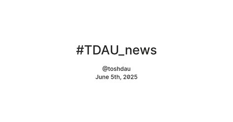 #TDAU_news — Teletype