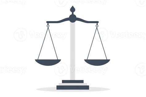 Illustration of a balanced scale symbolizing justice and equality. Ideal for legal, law ...