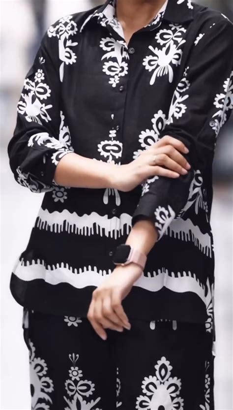 Tribal Wave Shirt Style Cotton Co-ords Set – kudbi