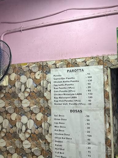 Menu at Hayaath 2 Malaysian Parotta, Chennai
