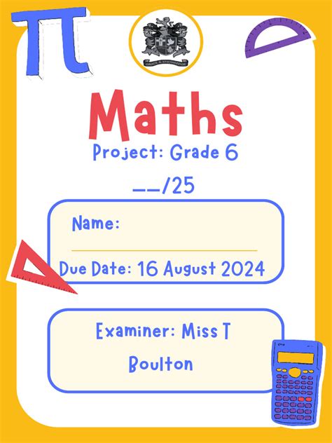 Image result for Math Project of Class 6th