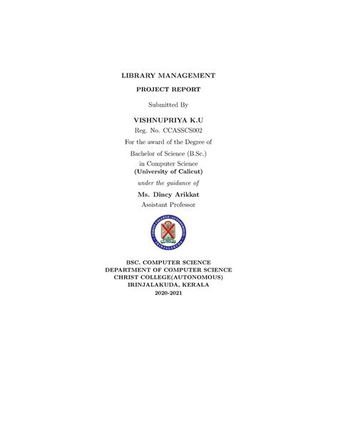Library management - LIBRARY MANAGEMENT PROJECT REPORT Submitted By ...