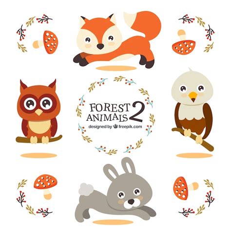 Piękne zwierzęta z jasnymi oczami | Darmowy wektor