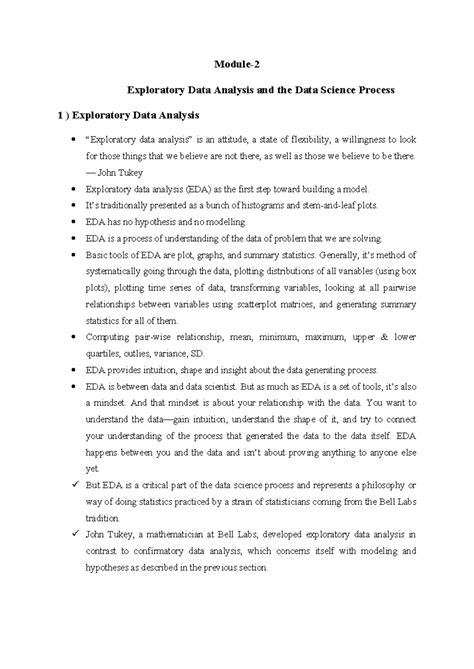 Module 2: Exploratory Data Analysis in Data Science Process - Studocu