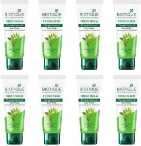 BIOTIQUE Fresh Neem Pimple Control - 50ml (Pack of 8) Face Wash - Price ...