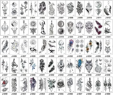60 Sheets Temporary Tattoo for Adults and Kids, Long India | Ubuy