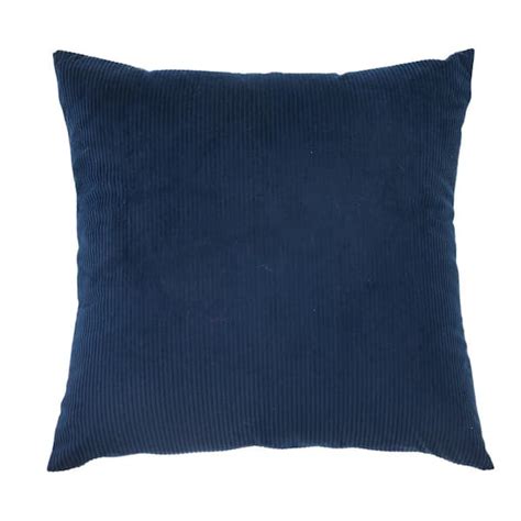 FRESHMINT Corda Ribbed Throw Pillow 18 in. x 18 in. Navy 201912C20 ...