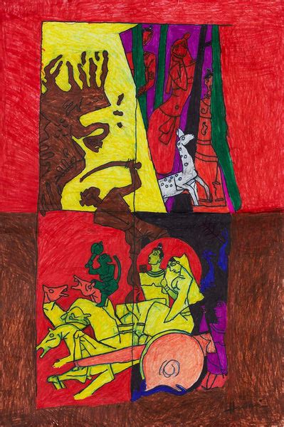 Scenes From The Ramayan - Maqbool Fida Husain - Canvas Prints by M F ...