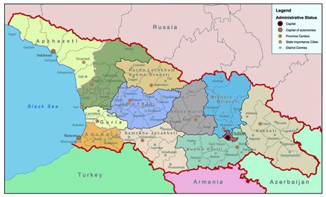 Large detailed administrative map of Georgia | Georgia | Asia | Mapsland | Maps of the World