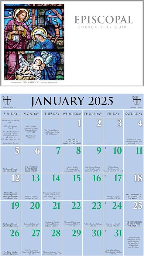 Anglican Liturgical Colors Calendar Printable