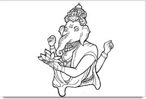 Athah Religious Poster Lord Ganesha Vector Outline Paper Print ...