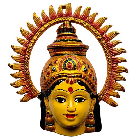 Buy Aarohi Handicraft Yellow Ammavari Face 6" Inches Laxmi Mukhota ...