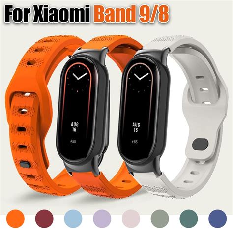 Силиконовый ремешок для Xiaomi Mi Band 9 8 SNQP | AliExpress
