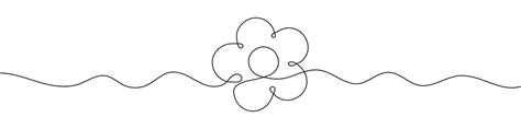 Doorlopende lineaire tekening van bloem icoon Een lijntekening ...