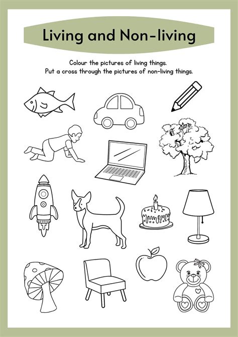 Living Non Living Things - Free Worksheets Printable